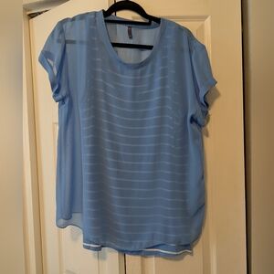 NYDJ Light Blue Sheer Blouse